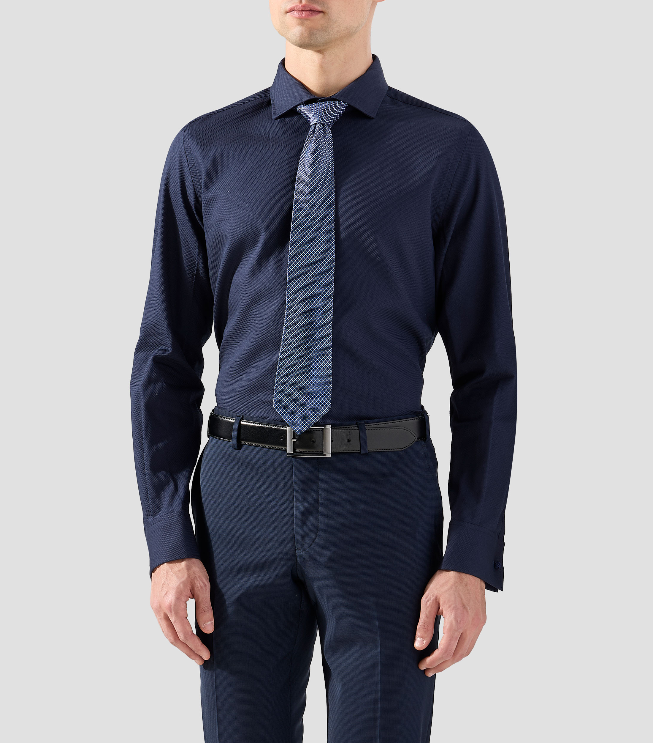 Camisa microdiseño manga larga Hombre